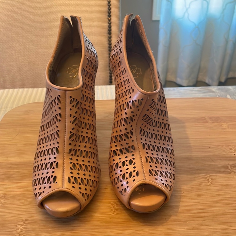 Ann Taylor leather opened toe bootie